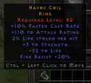 D2r Ladder Crafted Ring +10% FCR/110 Ar/2% ll/3 Str/52 Life/Fr 30%