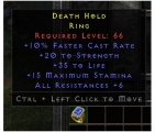 D2r Ladder Rare Ring +10% Fcr/20 Str/35 Life/6 Res All